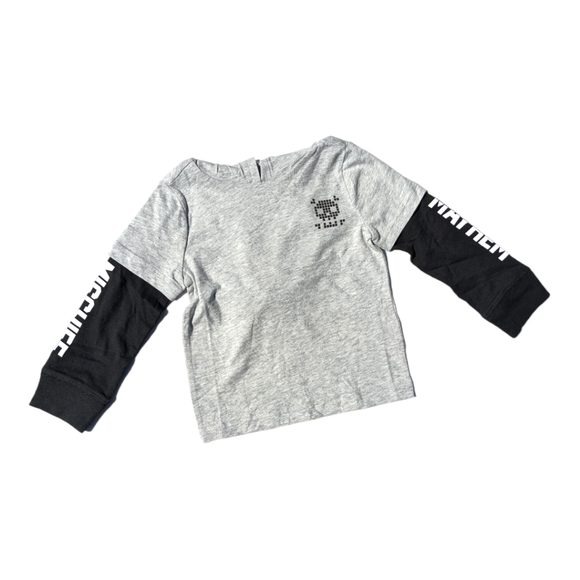 Crazy 8 Boys 2T Grey/Black "Mischief/Mayhem" Graphic Long sleeve T-shirt - Picture 6 of 9
